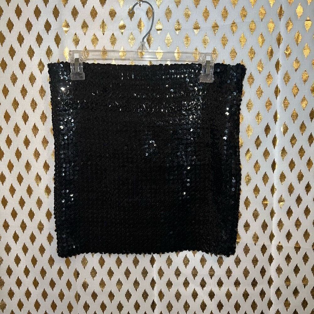 Full sequin black mini skirt size L